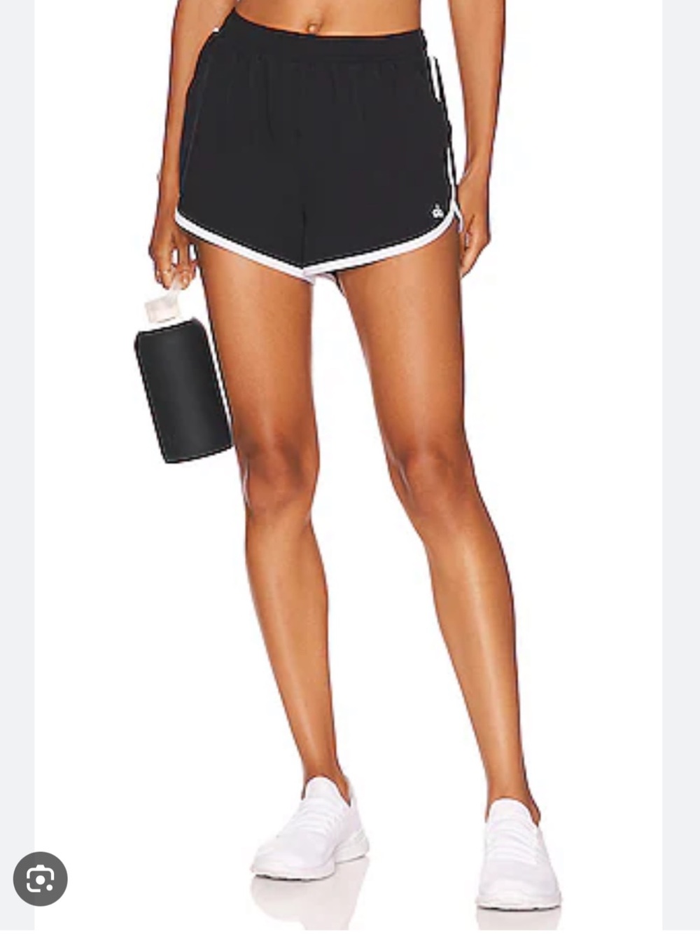 Alo Yoga Ivy League Dolphin Short in Black/White NWOT